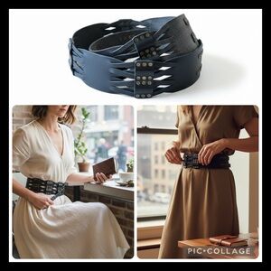 Handcrafted Studded Leather Fringe Belt 36 in